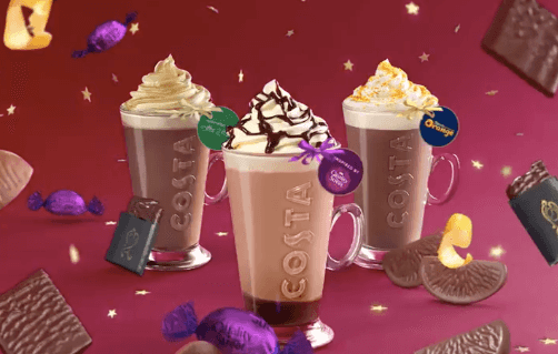 Costa Coffee have announced their Christmas hot drinks range Costa Coffee have announced their Christmas hot drinks range
