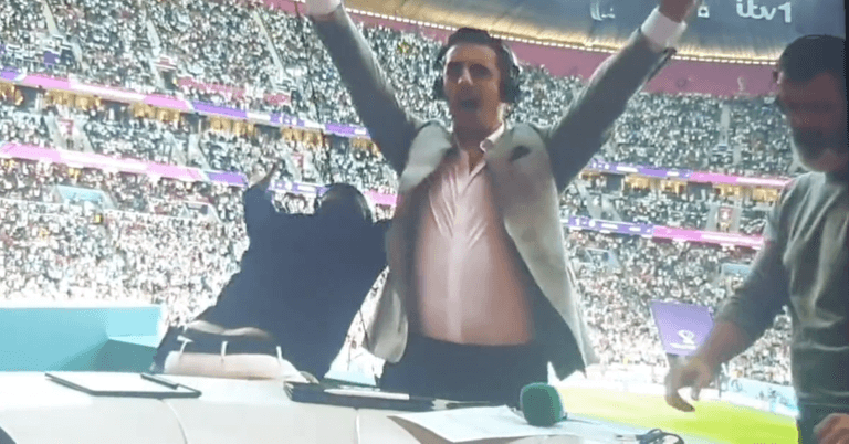 Roy Keane reacted to England’s goal against Senegal as most Irish fans would