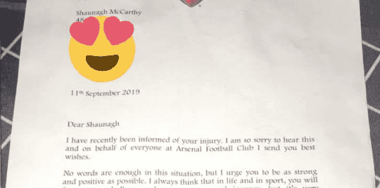 Arsenal Star Héctor Bellerín Sent A Lovely Letter To An Injured Cork City Women’s Footballer