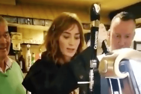 WATCH: Emily Blunt Showed Off Her Pint-Pouring Skills In A Mayo Pub