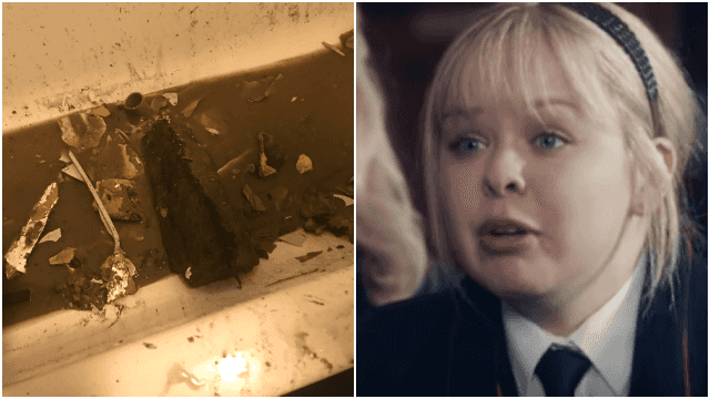 Derry Girls star lucky to escape injury after concrete block crashes through ceiling