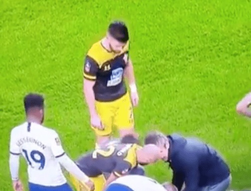 Shane Long had an x-rated reaction to his team mate’s gruesome injury last night