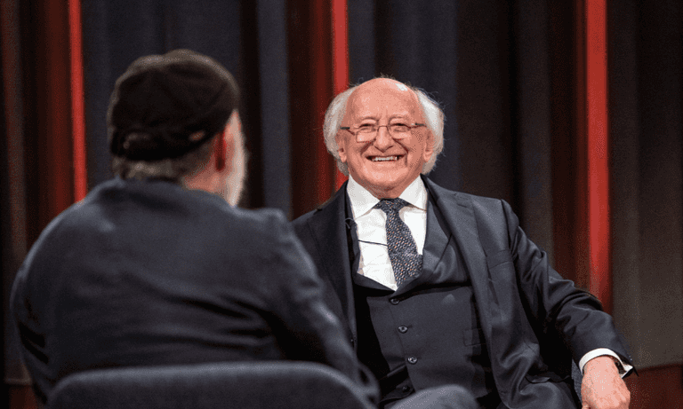 Michael D. Higgins was the first surprise guest on the Tommy Tiernan Show last night