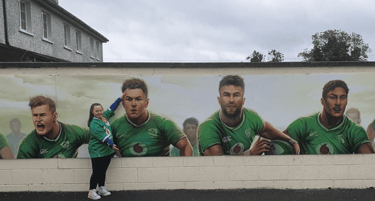 The Irish rugby mural has found a new home with Ireland’s biggest sports fan