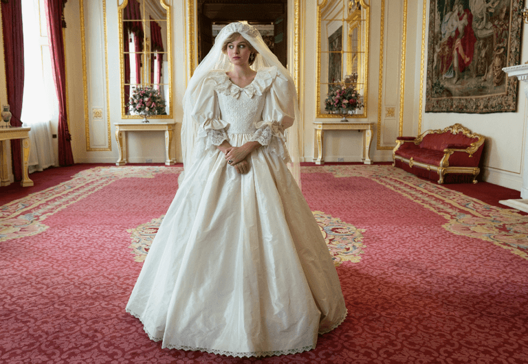 The Crown shares first look at Emma Corrin in Princess Diana’s wedding dress