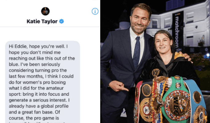 Katie Taylor’s original DM about going pro went seriously viral last night