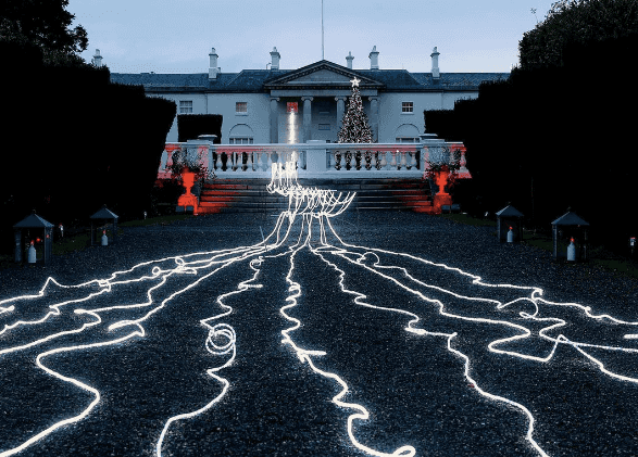 President Higgins explains lovely message behind Christmas lights across the grounds