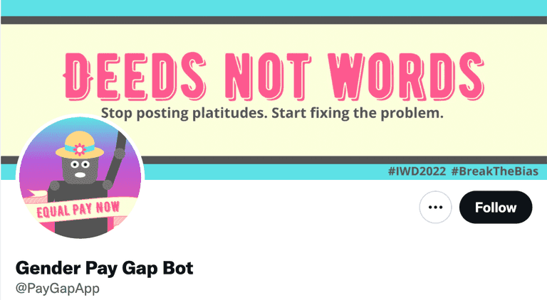 This Twitter account is calling out the gender pay gap for International Women’s Day