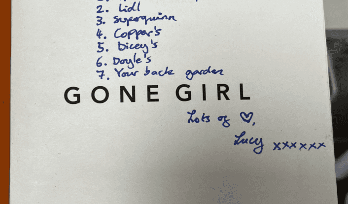 This uber Irish note in a second-hand copy of Gone Girl will give you a laugh