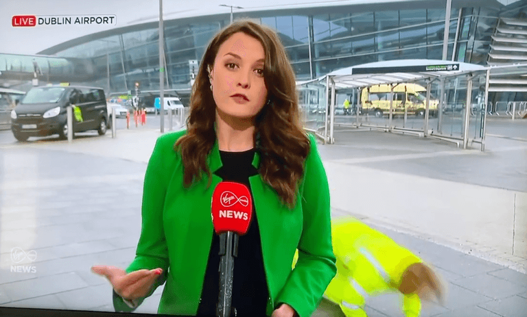 The Airport Fall – man slipping on ice 2.0 or staged event?