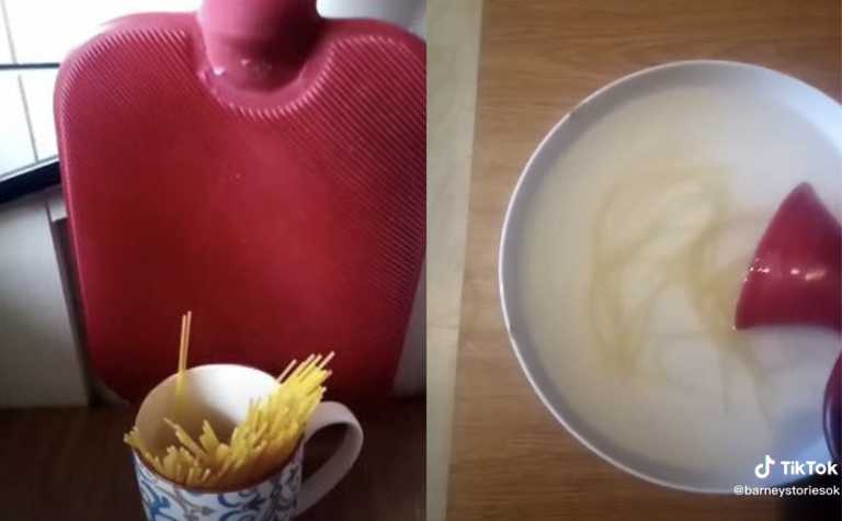 ‘Al dente please’ – there’s a lad cooking spaghetti in his hot water bottle on TikTok