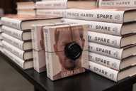 stacks of copies of Prince Harry's book, Spare in a bookshop