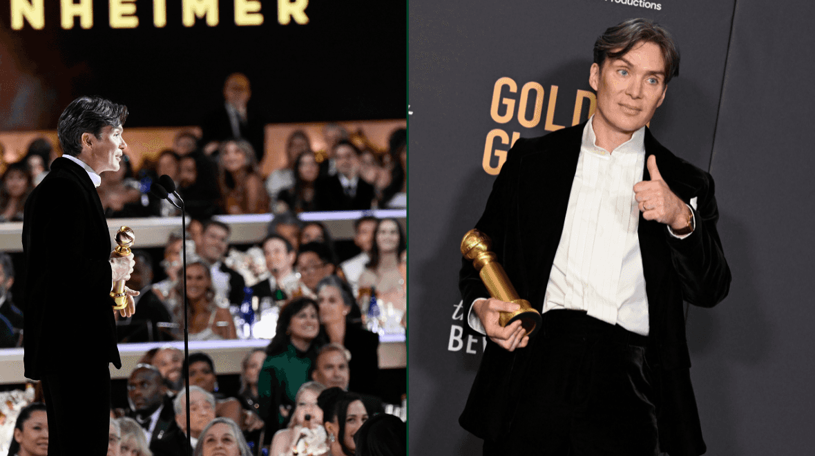 Cillian Murphy says ‘feck’ and salutes fellow Irish nominees in censored Golden Globes speech