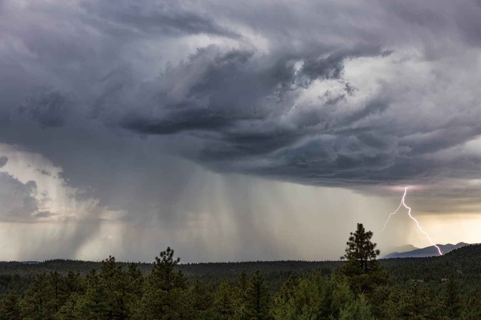 A thunderstorm warning is in place for 26 counties this evening