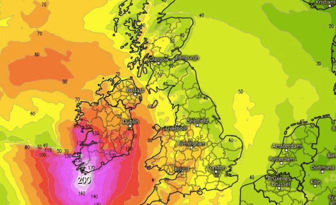 Orange alert issued for seven counties as Storm Ellen approaches