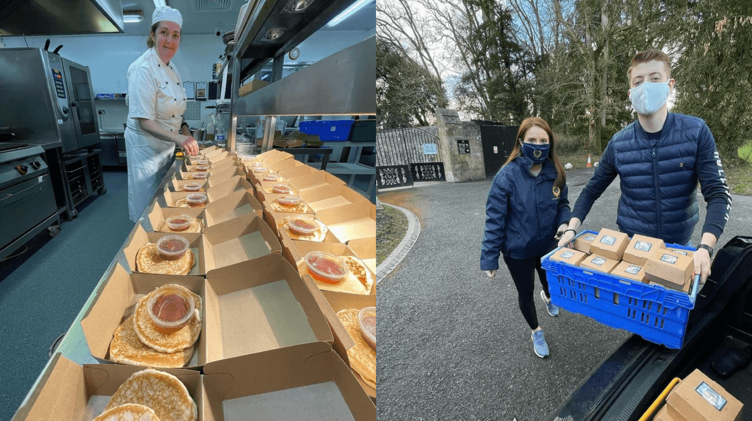 Mohill locals treated to free pancakes from Lough Rynn Castle yesterday