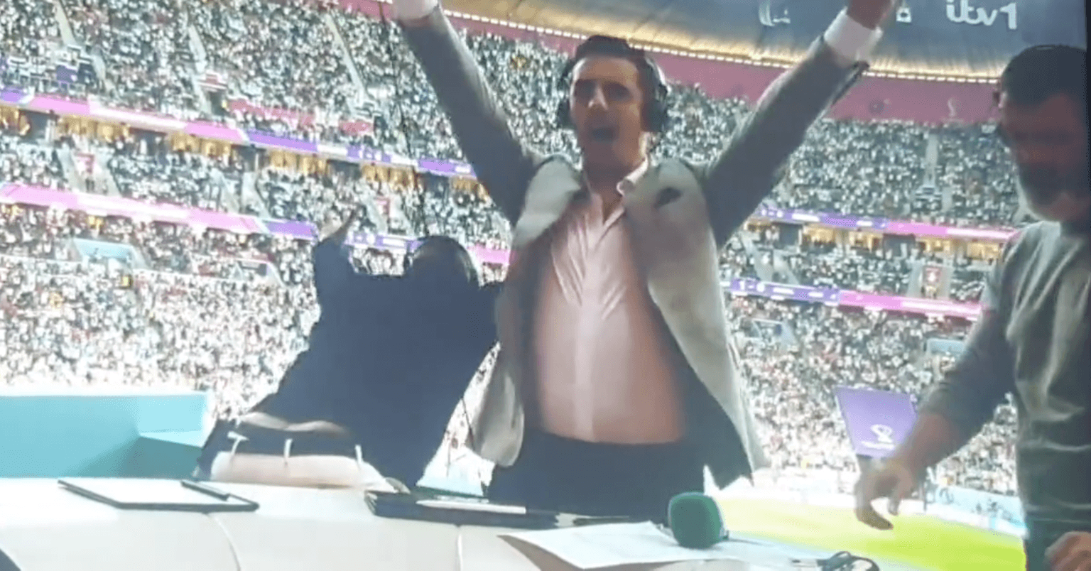 Roy Keane reacted to England’s goal against Senegal as most Irish fans would