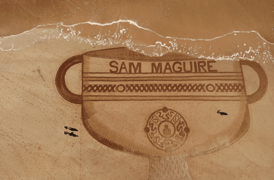 A Giant Sam Maguire Cup Was Drawn On A Beach In Kerry Ahead Of Today’s Final
