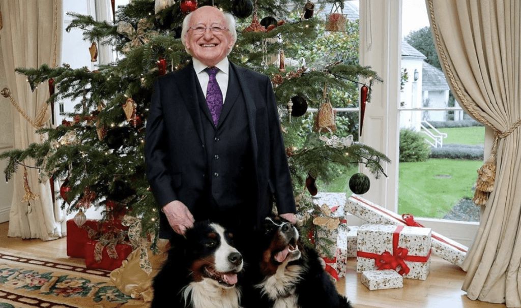 Bród and Síoda make guest appearance in Michael D’s Christmas message to the masses