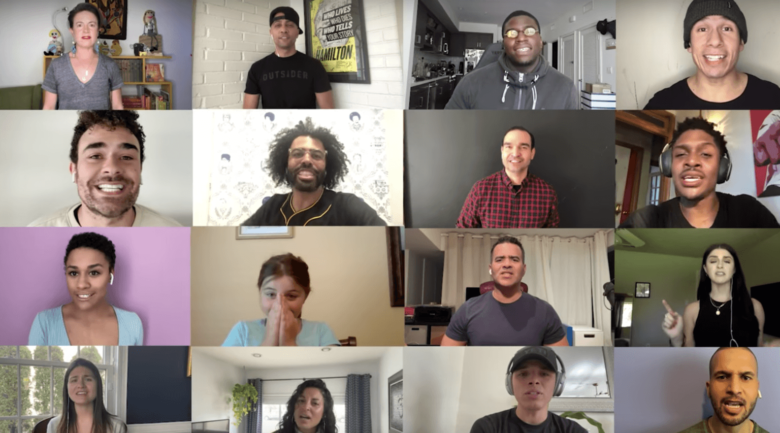 Cast of hit musical Hamilton unites to serenade fan over Zoom