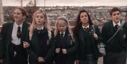 Someone has added a new accessory to the Derry Girls mural and it’s a real sign of the times