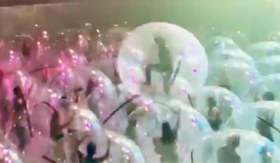 WATCH: The Flaming Lips performed to a crowd in giant inflatable bubbles this week