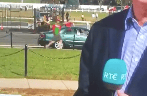 WATCH: Mayo man can’t resist messing during RTE report in Washington
