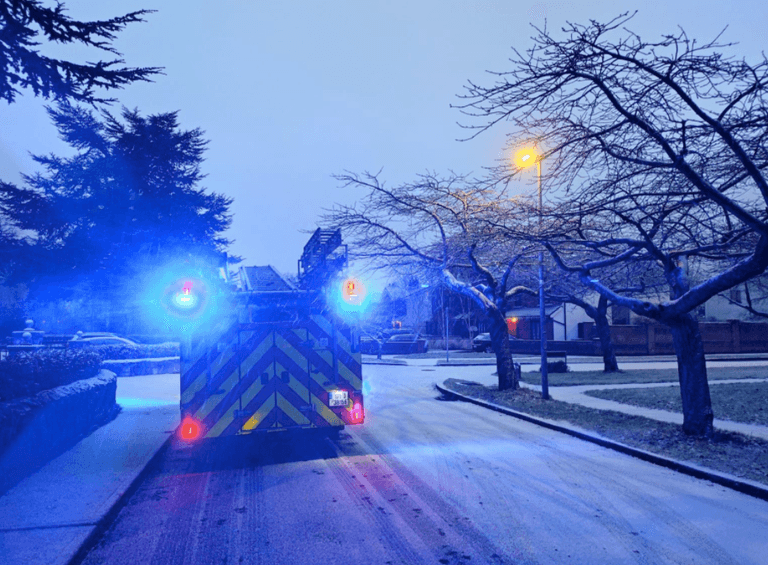 AA Roadwatch report of particularly icy roads in 11 counties