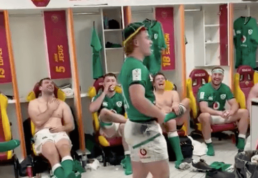 WATCH: Ireland rugby newcomer tackles Careless Whisper as his squad initiation song