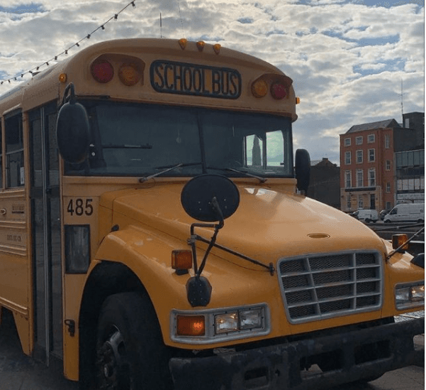 Check out this yellow schoolbus in Drogheda serving burgers, wings and nachos