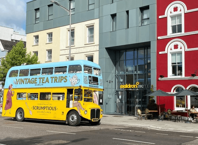 The Vintage Tea Tours bus is making its way to Cork