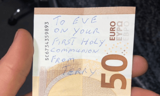 Eve, if you’re out there – your communion money wound up in the off licence