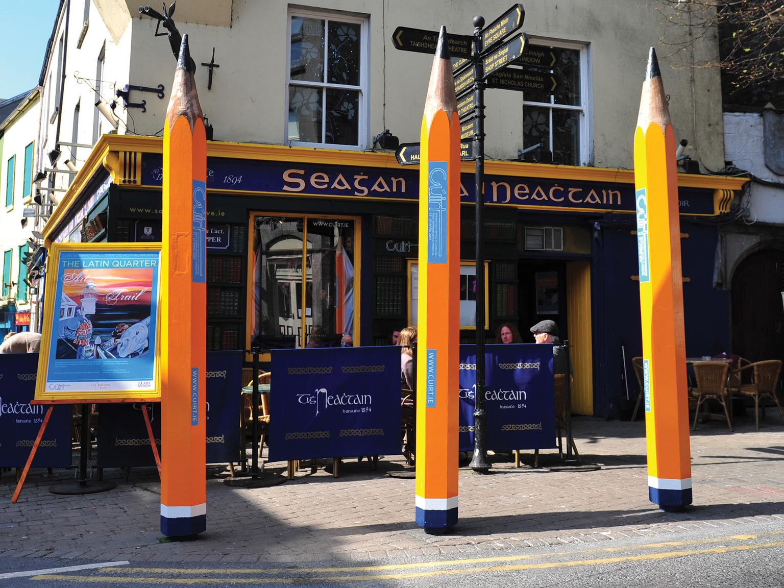 ‘We have you on camera’ Two eight-foot tall pencils stolen outside Galway bar