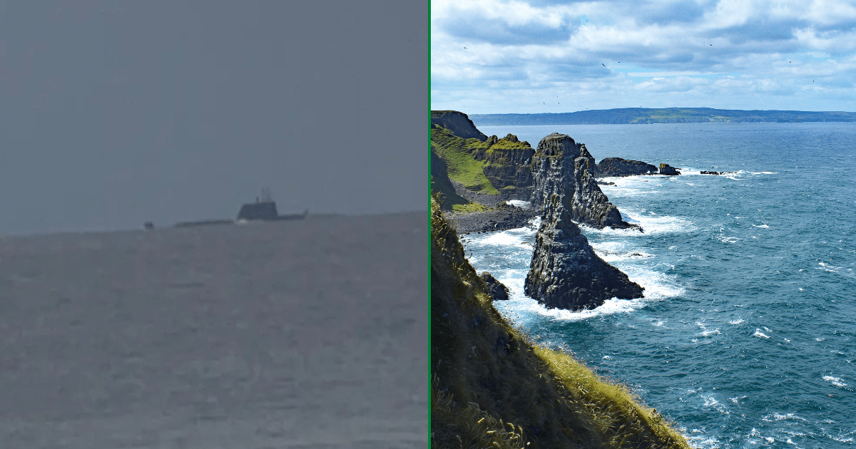 Local fisherman spots submarine just off Rathlin island