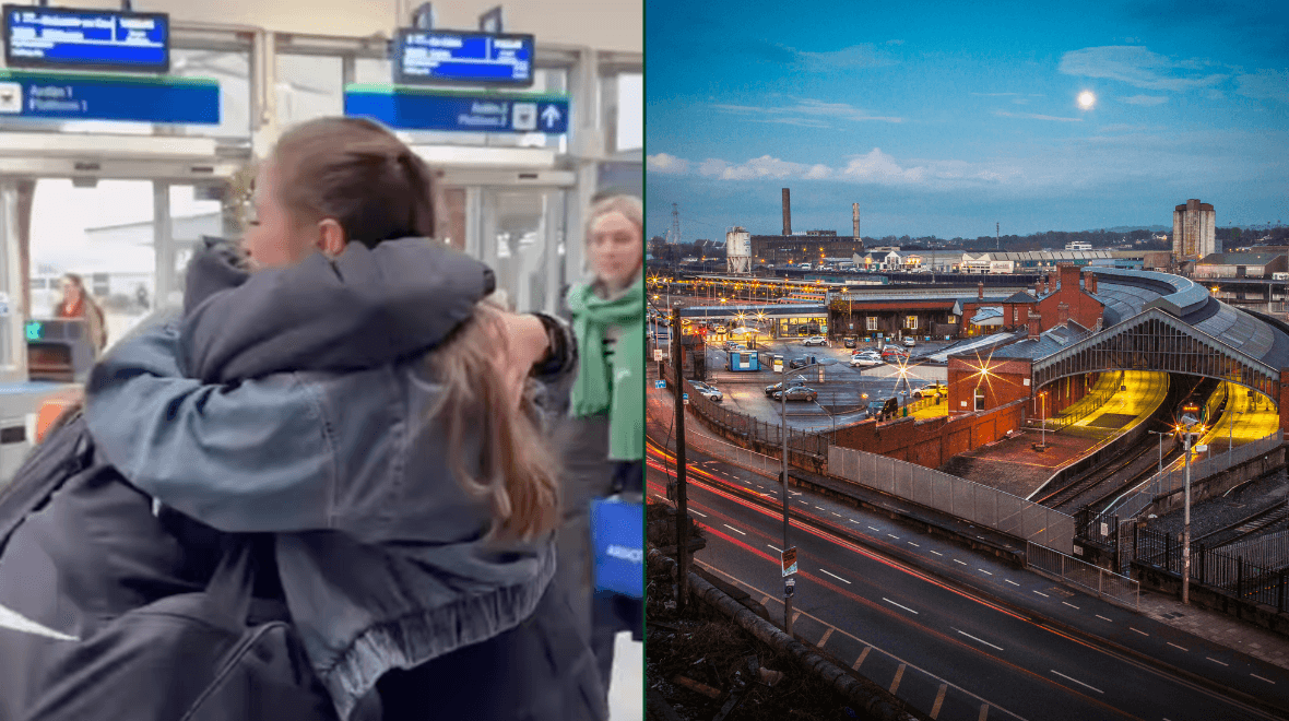 WATCH: Irish sisters reunite in Cork train station after 4 years apart