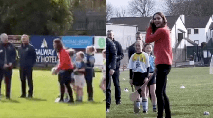 William and Kate gave hurling and Gaelic football a go today and more training is required William and Kate gave hurling and Gaelic football a go today and more training is required