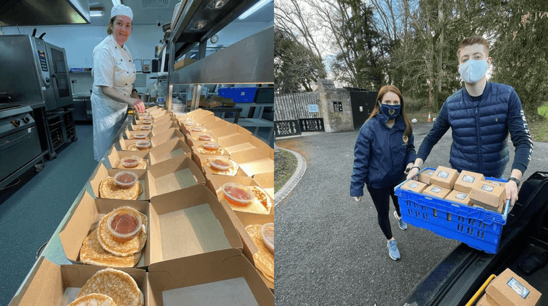 Mohill locals treated to free pancakes from Lough Rynn Castle yesterday Mohill locals treated to free pancakes from Lough Rynn Castle yesterday