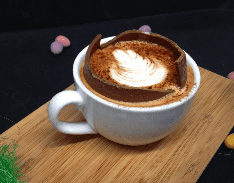 This cafe will serve your coffee or hot chocolate in an Easter egg! This cafe will serve your coffee or hot chocolate in an Easter egg!