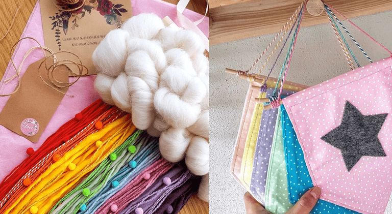 We are weaaak for these incredibly cute handmade wall-hangings We are weaaak for these incredibly cute handmade wall-hangings