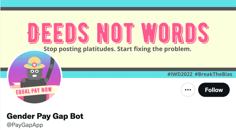 This Twitter account is calling out the gender pay gap for International Women’s Day This Twitter account is calling out the gender pay gap for International Women’s Day