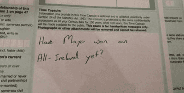 ‘Have Mayo won an All-Ireland yet?’ and more iconic census time capsule offerings ‘Have Mayo won an All-Ireland yet?’ and more iconic census time capsule offerings