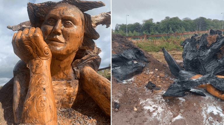 Waterford Greenway sculpture destroyed by suspected arson Waterford Greenway sculpture destroyed by suspected arson
