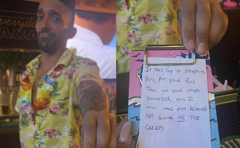 Bartender praised for handing woman rescue message disguised as receipt Bartender praised for handing woman rescue message disguised as receipt
