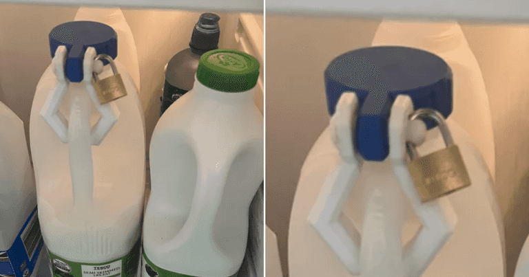 Employee sparks heated debate after padlocking milk in office fridge Employee sparks heated debate after padlocking milk in office fridge