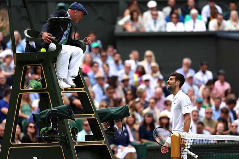 The umpire Novak Djokovic clashed with during Wimbledon final was Irish man Fergus Murphy The umpire Novak Djokovic clashed with during Wimbledon final was Irish man Fergus Murphy