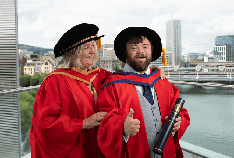An Irish Goodbye star receives honorary doctorate An Irish Goodbye star receives honorary doctorate