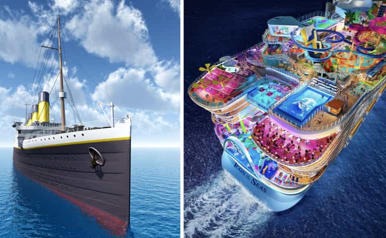 Cruise ship five times the size of the Titanic to carry its first passengers next year Cruise ship five times the size of the Titanic to carry its first passengers next year