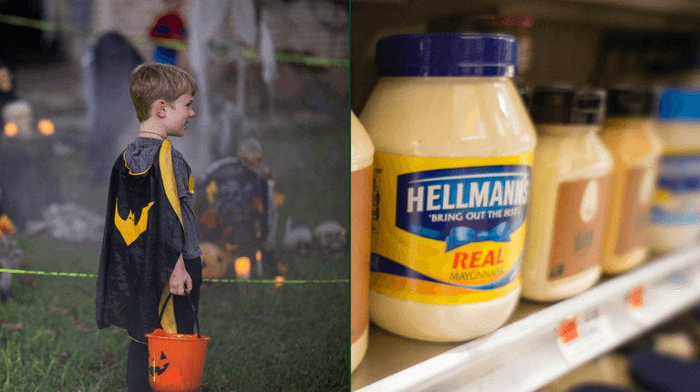 Irish child given tub of mayonnaise instead of sweets on Halloween Irish child given tub of mayonnaise instead of sweets on Halloween