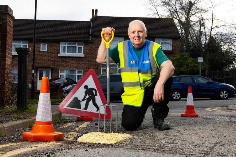 UK man fills potholes with pot noodles to highlight the state of the roads there UK man fills potholes with pot noodles to highlight the state of the roads there