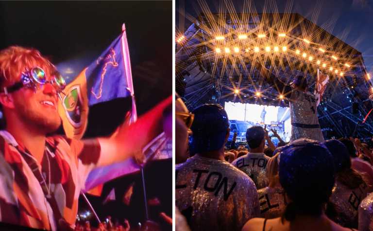 Roscommon flag spotted flying above the crowd at Glastonbury Roscommon flag spotted flying above the crowd at Glastonbury